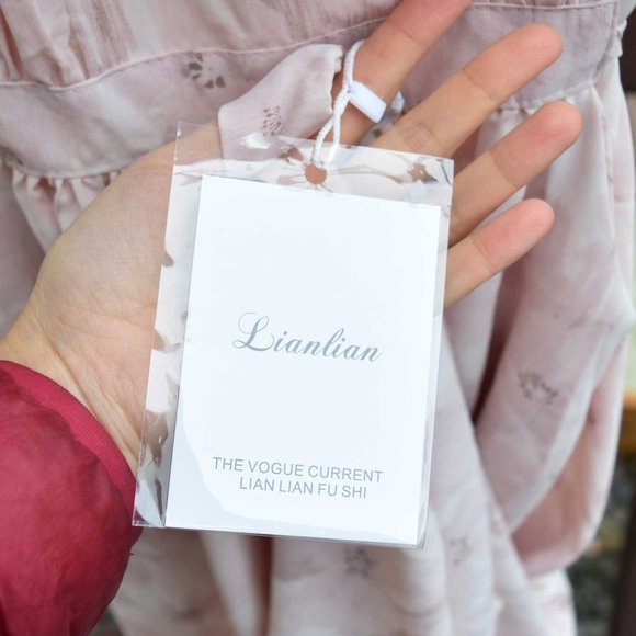 【SOLD】Pink Flora Long Dress - V neck Adjustable Waist - Picture 2 of 6